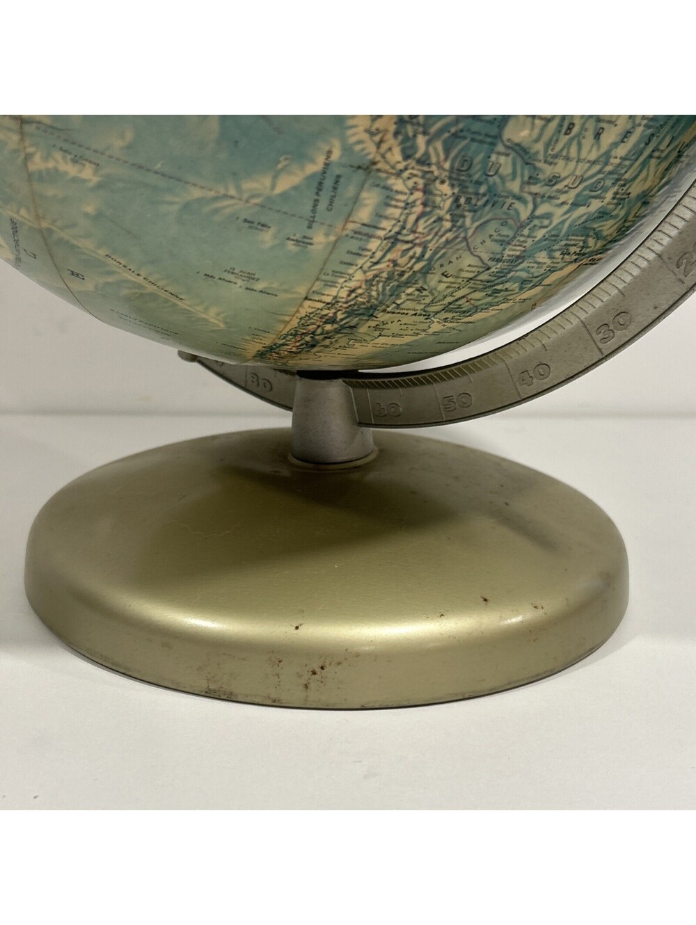 Vintage Rand McNally 12” World Portrait Globe Raised Relief Rotating Map USA - Picture 3 of 4